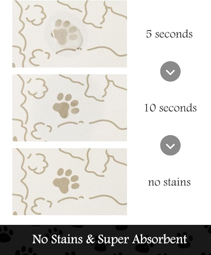 Pet Feeding Mat-Absorbent Dog Mat for Food and Water Bowl-No Stains Quick Dry Dog Water Dispenser Mat