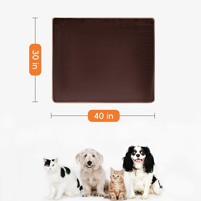 CAPT.SNOOZE Waterproof Dog Blankets Brown, 30"x40" Cat Blanket for Indoor Cats, Soft Fluffy Sofa Car Bed Protector, Reversible Leakproof Flannel Puppy Blanket for Small Medium Dogs