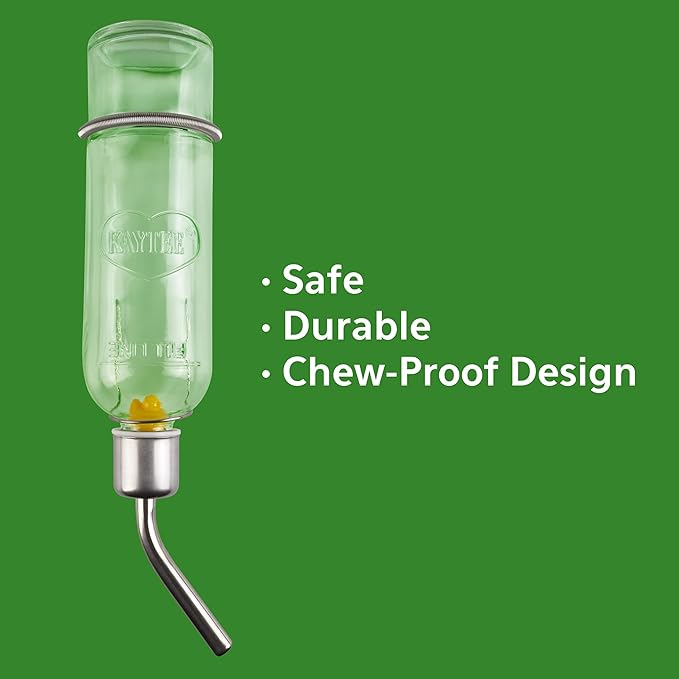 Kaytee Chew-Proof Water Bottle for Pet Rabbits, Ferrets, Guinea Pigs and Chinchillas, 12 oz