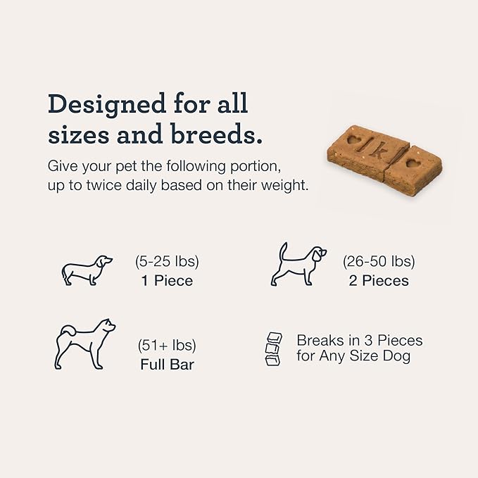 Kradle Bliss Bars for Dogs - Peanut Butter Flavored Calming - GABA L-Theanine - On The Go Packaging - Supports a Calm Demeanor - 6 Bars