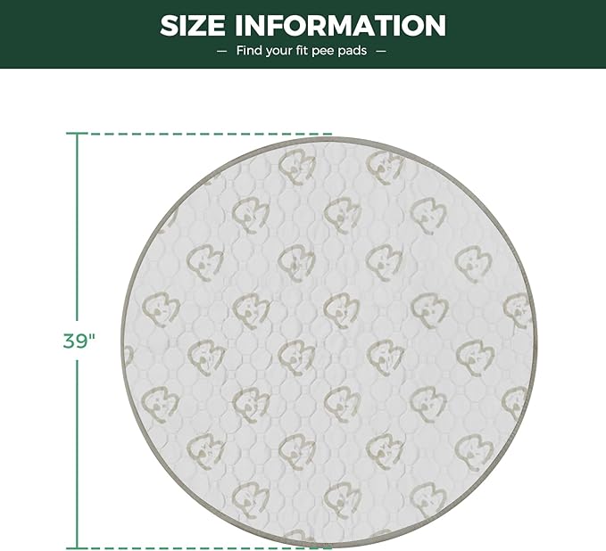 FXW Washable Pee Pads for Dogs, Leak-Proof & Non-Slip, Specifically Designed for Whelping Box, 39" Round, Khaki, 1 Pack
