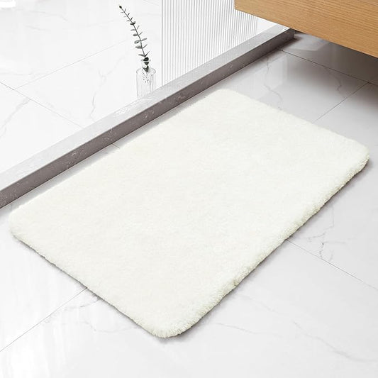 Cream Bathroom Rugs 20"x32" - Soft Plush Bath Mat, Non Slip Absorbent Microfiber Bathroom Rug, Machine Washable Floor Mat - Perfect for Vanity, Sink or Bathtub Area