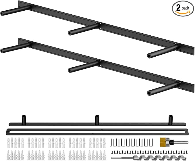 Floating Shelf Bracket Heavy Duty Shelving Brackets,Decorative Floating Shelf Hardware Black,Hidden Metal Shelf Support Bracket Heavy Duty Floating Mantel Bracket (38X8X1.2-Metal Jig)