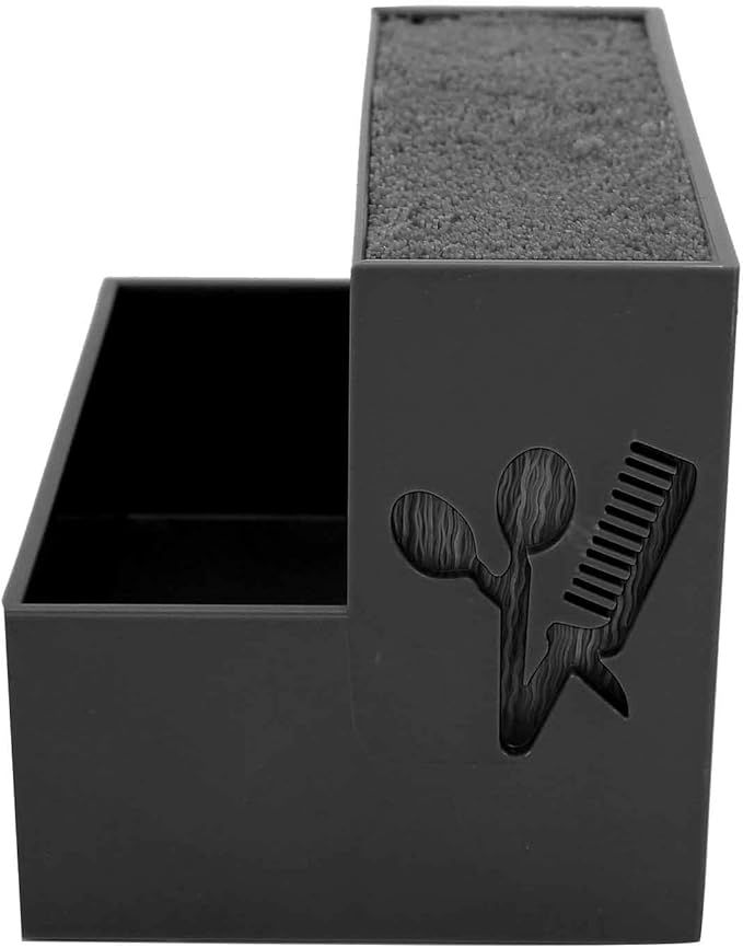 Professional Salon Shear Holder Rack, Salon Hairdressing Combs Clips Box Scissors Storage Box Organizer Case Barber Accessories, for Hair Stylist Office Home(Black)