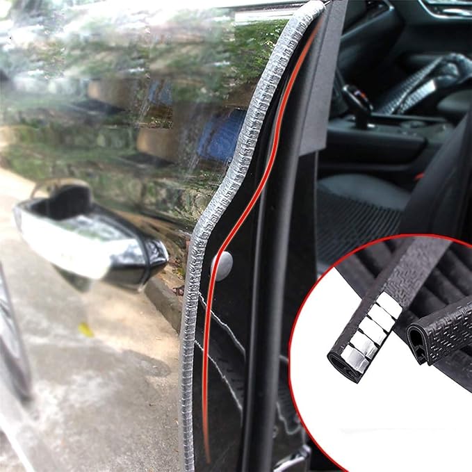 MYFAMIREA 66Ft(20.2M) Long Car Door Edge Guards,U Shape Edge Trim Rubber Seal Protector Rubber Car Door Protector Car Protection Door Edge Anti-Collision Rubber Clips Fit for Most Car| Black |