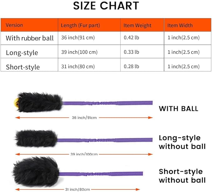 HOWGO Dog Rope Toy,Dog Bungee Chaser Toy 100% Sheepskin,Sheep Smell Tug Toy for All Breeds (Purple, Short Without Ball)