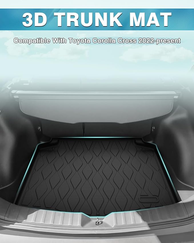 Mixsuper Cargo Liner for Toyota Corolla Cross 2022-2024 2025 (Only fit for FWD Models), All Weather Cargo Mat Rear Trunk Liner Black (Does Not Fit Toyota Corolla)