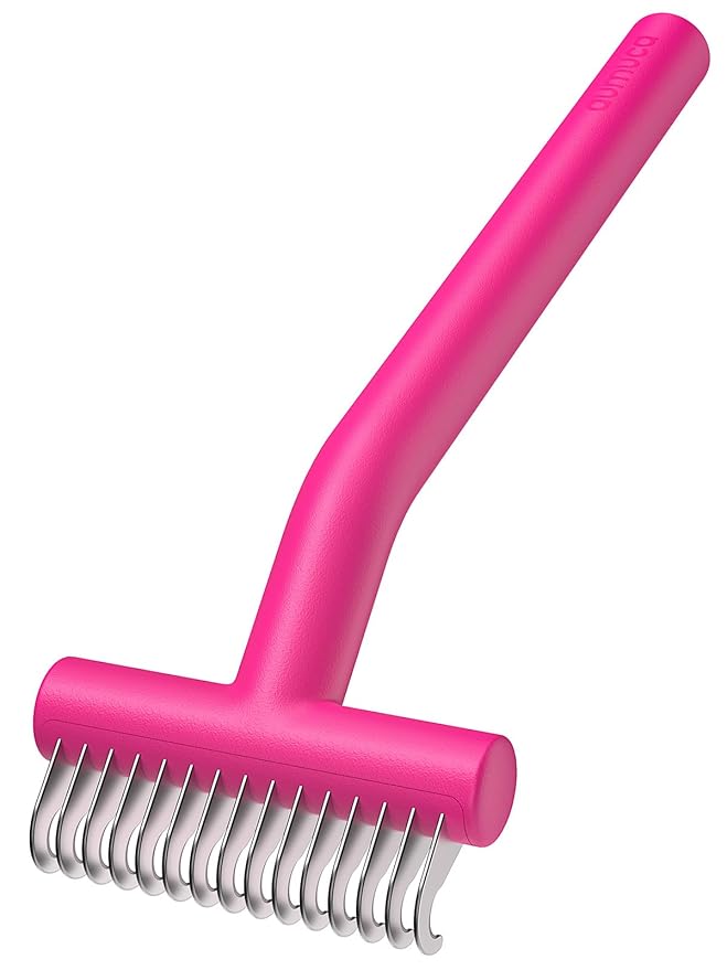 aumuca Undercoat Rake for Dogs & Cats – Deshedder & Grooming Brush – Dog Brush & Cat Brush for Long or Short Hair – Dematting Comb for Matted Fur, Kitten, Puppy, Rabbit, Horse