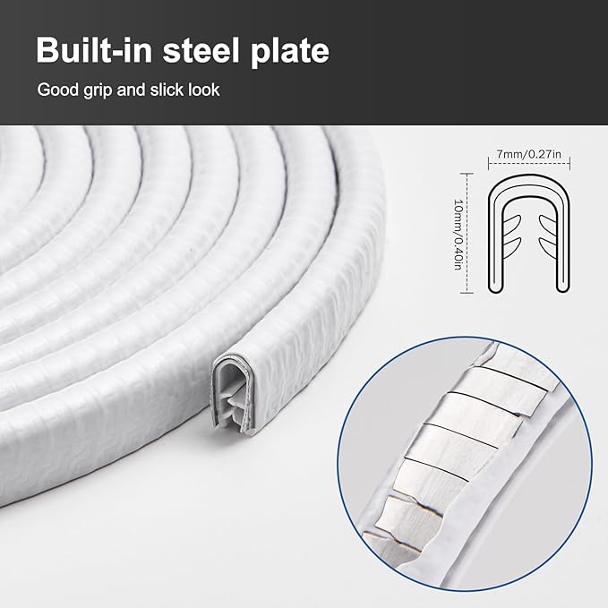 Car Door Edge Guards 16Ft(5M) Automotive Door Entry Guard U Shape Car Door Trim Protector for Most Car, White