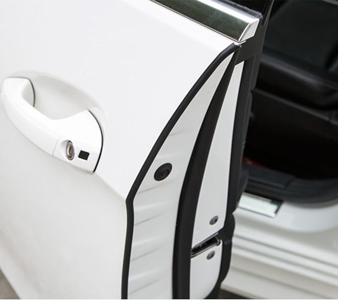 32Ft(10M) Door Edge Guards Car Door Edge Guards U Shape Car Door Protector Rubber Seal Door Guard Internal Double Sided Tape (No Glue Required), Black