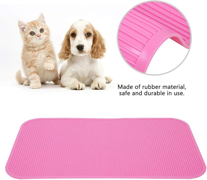 Pet Grooming Mat, Pet Grooming Bathing Training Table, Professional Pet Grooming Table Top Mats Premium Non Slip Rubber Mat, Durable, Waterproof, and Easy to Clean (Pink)