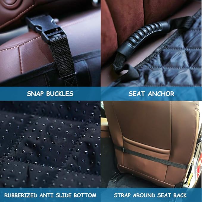 Dog Car Seat Covers 100% Waterproof Car Seat Protector for Pets Front Seat Scratch Proof Non-Slip Durable for Cars,Trucks & SUVs (Black)