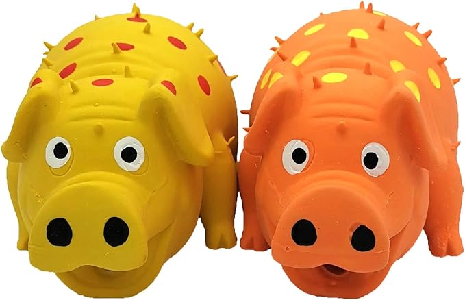 Hoiasem 2 Pack Latex Pig Dog Toys That Oinks for Small Medium Large Dogs