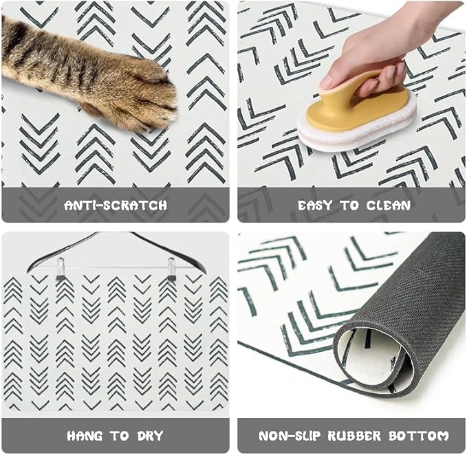 Dog Food Mats for Floors Waterproof, Dog Cat Water Bowl Mats Pet Feeding Absorbent Mat Dog Cat Pet Placemats for Food and Water 17 * 30 inch