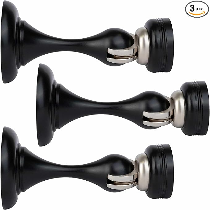 Mega Handles Magnetic Door Stopper, Scratch Free Magnetic Door Catch for Wall, Elegant Magnet Stopper for Floor or Wall - Satin Brass