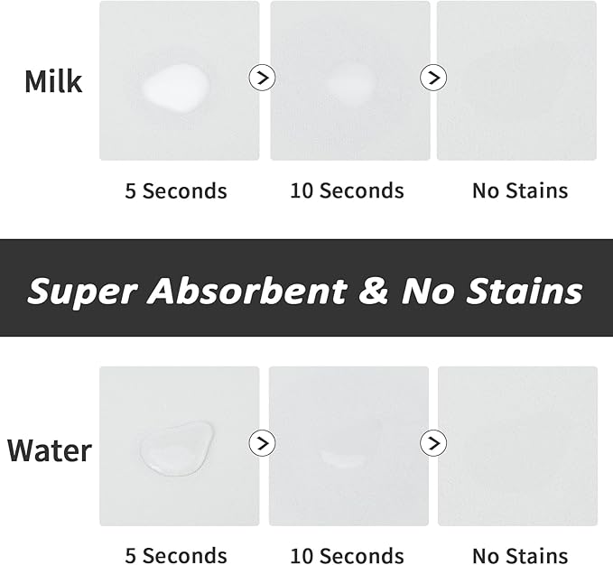 Dog Food Mat - Absorbent Cat Mat for Food and Water, No Stains Pet Feeding Bowl Mat, Easy to Clean Pet Placemats, Quick Dry Dog Water Dispenser Mat for Messy Drinkers | Light Grey 12"x 19"