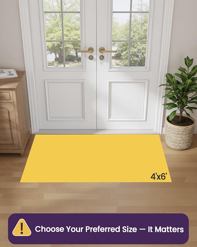 DEXI Front Door Entryway Mat Non Slip, 4x6 ft Large Washable Inside Entrance for House Floor Low Profile, Thin Entry Doormat Absorbent Dirt Trapper, Dark Grey