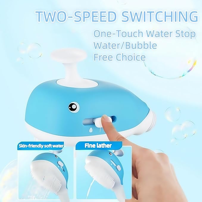 WJCCLYJC Deshedding Dog Bath Brush with Shampoo Dispenser - 2-in-1 Shower Hose Attachment for Dogs, Adjustable Handle for Kids and Adults, Includes Silicone Scrubber for Easy Washing (Pink)