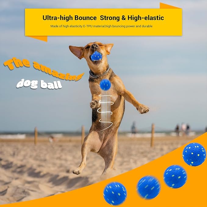 Dog Balls Toys for Aggressive Chewers, Indestructible Durable Bouncy Floating Balls for Dogs to Fetch, Durable Solid Rubber Ball for Training Dog(2 Pack)