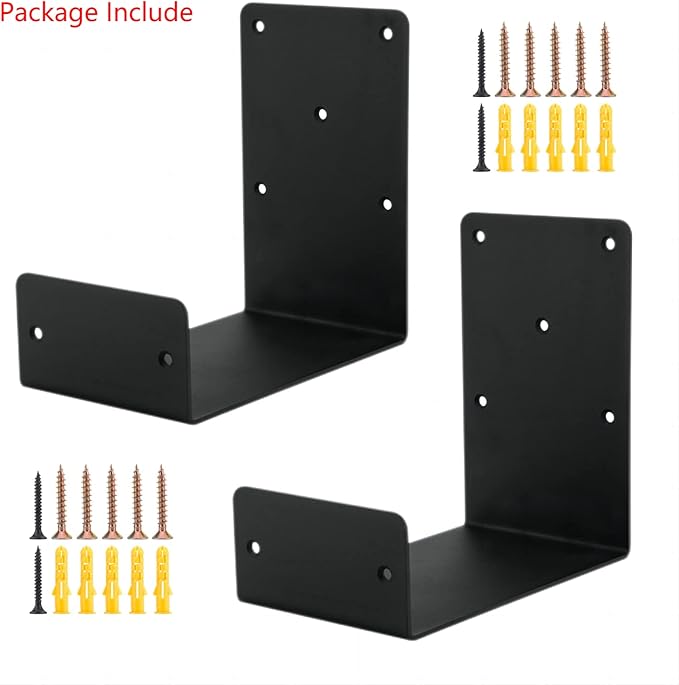 Heavy Duty Mantel Brackets，Floating Shelf Fireplace Bracket，U-Shaped Beam-Style Mantel Support(2 Packs). (8x8x5)