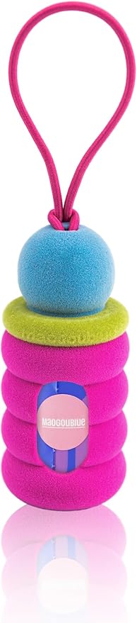 Maogoublue Dog Waste Bag Dispenser Pet Poop Bags Holder for Leash Lightweight Doggie Waste Bags Dispensers with Leash Attachment Includes 15 Bags(pink fuzz)
