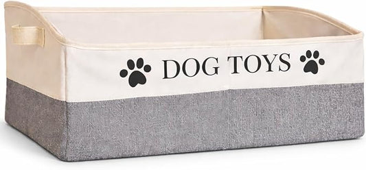 Large Dog Toy Storage Bin Sturdy and Foldable Toy Basket