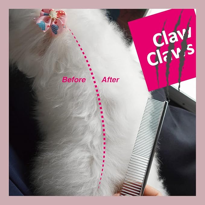 Claw Claws Cat Combs with Rounded Teeth, Removing Tangles and Knots, Quality Chrome Plated Thinner Round Spine Comb, Great Hand Feel and is NOT Easy to Rust, Exquisite and easy to carry