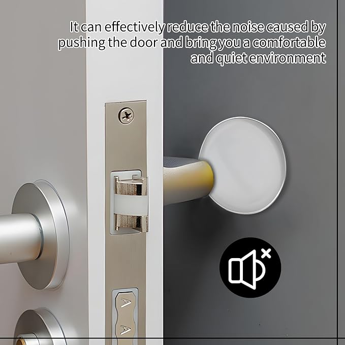 6 Pcs Round Door Stoppers Wall Protectors, Self Adhesive Door Stopper Silicone Bumper, Wall Guards Behind Door Handle Protector for Shower Bedroom Door Knob (Clear)