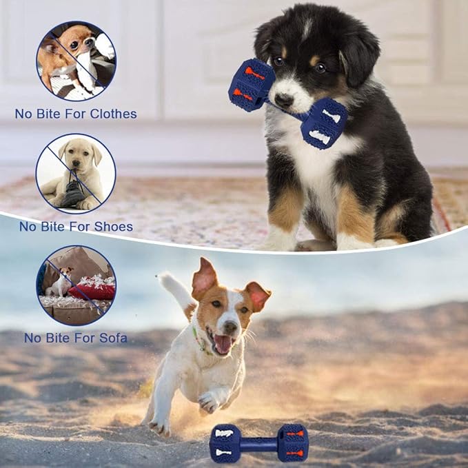 Hswaye Dog Chew Toys for Aggressive Chewers,Food Grade Non-Toxic Dental Pet Toy,Tough Durable Indestructible Dog Toys for Small Dogs.Blue（8IB-15IB）