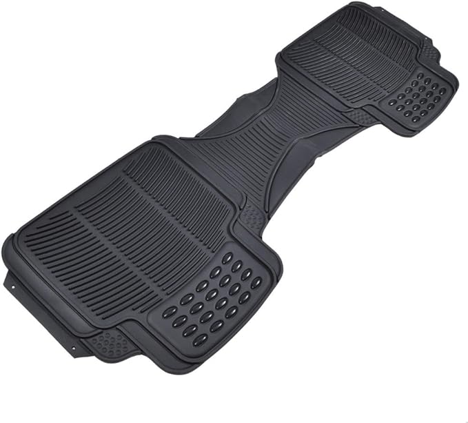 BDK Heavy Duty Rugged Ridged Complementary Rubber Rear Floor Mats Liners, All Weather Protection, Designed for Trucks Cars Sedan SUV