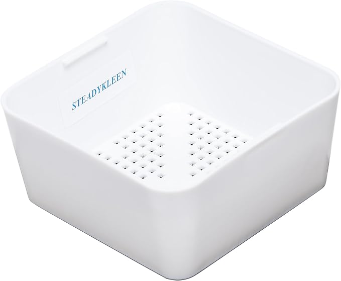 6.5-inch Floor Drain Cover Alternative, Square Sink Drain Basket for Restaurants, Home and More, Commercial Sink Strainer with 0.19-inch Holes, Versatile Plastic Drain Screen Basket