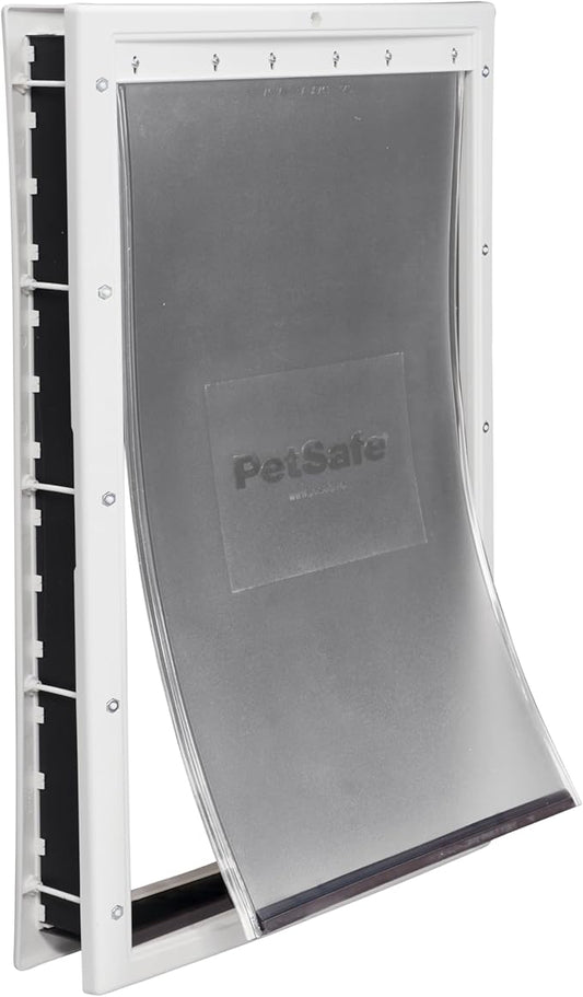PetSafe Plastic Pet Door - Easy Install for Wood, PVC Metal & Paneled Doors - Rust-Free Plastic Frame - Flap Dimensions 10 1/4" W x 16 1/4" H - for Large Dogs Weighing Up to 100 lb