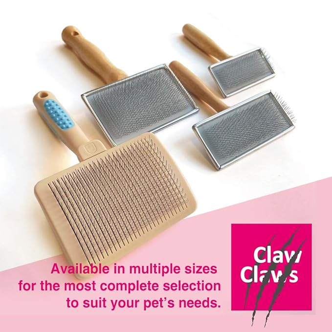 Claw Claws Pet Slicker Brush for Large Dogs, Wooden Handle, Gently Remove Tangled and Mats Hair, Pet Grooming Brush Tool, Sheepskin Wool Carders (3.85")