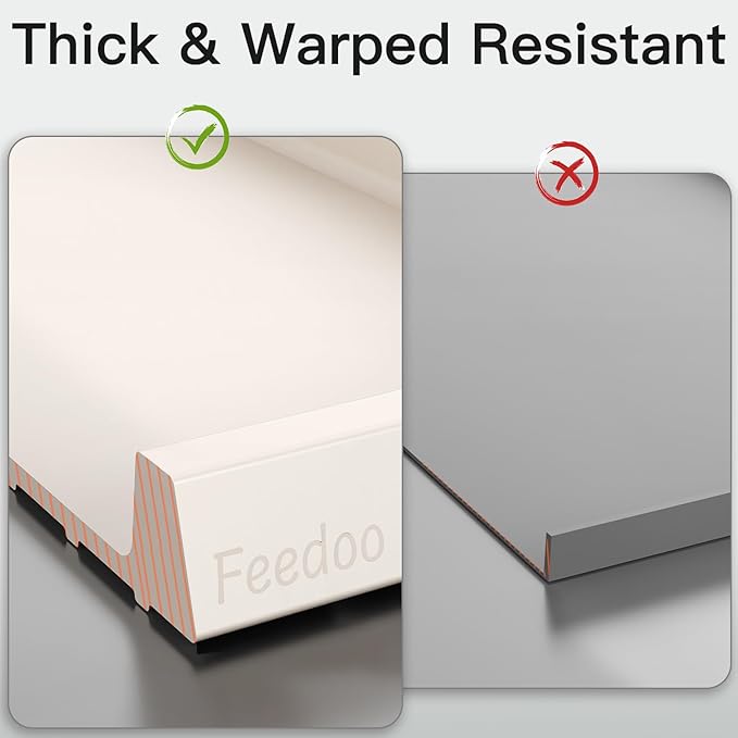 Pet Feeding Mat [Warped Resistant Raised Edge], Water-Proof Silicone Placement for Food Water Bowls, Anti-Slip Base Protect Floor, BPA-Free&Dishwasher-Safe [18.5x11.5inch Medium, Sand White]