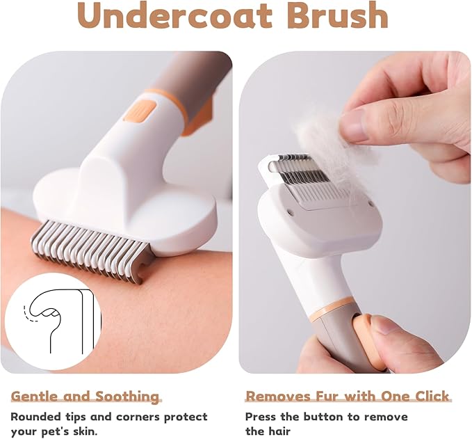 Bolfie Dog Rake and Gently Removes Loose Dog Hair Brush Undercoat Mats and Tangled - Deshedding Grooming Tool for Dogs & Cats - Self Cleaning Slicker Brush - All Hair Types