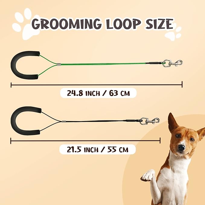 Pet Grooming Loops and Supplies - Dog Belly Loop Restraint No Sit Haunch Holder for Arm and Table, Sturdy Noose Loop for Small Medium Large Dogs
