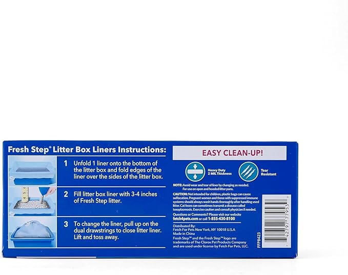 Fresh Step Drawstring Cat Litter Box Liners, Scented Heavy Duty Kitty Litter Bags for Large Oval or Rectangle Pans, Helps Contain Odor and Mess, Easy Lift Out Cleanup, 30 x 17 in, 7 Count - 36 Pack