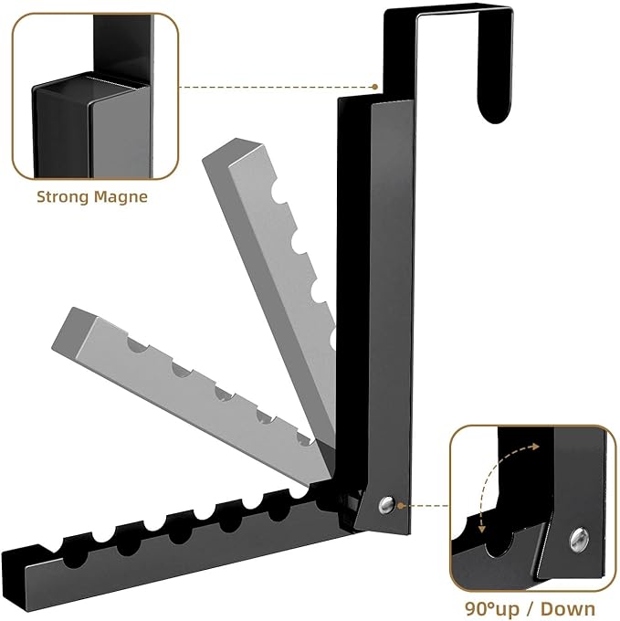 2 Pack Over The Door Hanger, Folding Over The Door Drying Rack for Laundry,Foldable Over The Door Clothes Hanger,Small Clothes Drying Rack for Dorm Portable Black