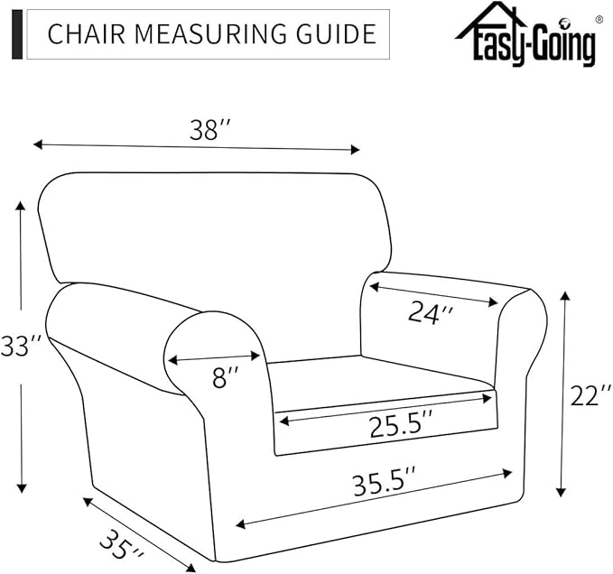 Easy-Going Sofa Slipcover Chair Cover Waterproof Couch Cover Washable Sofa Cover Non-Slip Fabric Furniture Protector with Pocket for Pets Covers Pets Kids Children Dog Cat (Chair, Camel)