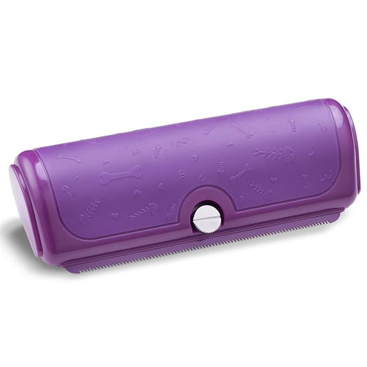 Dog Deshedding Brush – Gentle Wide Shallow Comb for Loose Hair – Soft Groomer for Dogs & Cats – Purple