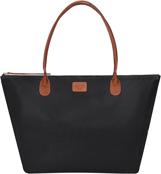 Nylon Tote Bag for Women, Large Foldable Weekend Hobo Purses for Women, Shoulder Tote Handbags with Zipper | Nylon, Large, Foldable, Weekend, Tote, with Zipper
