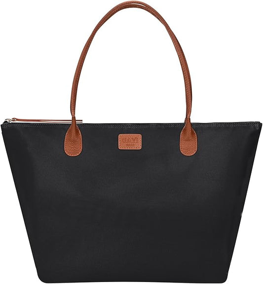 Nylon Tote Bag for Women, Large Foldable Weekend Hobo Purses for Women, Shoulder Tote Handbags with Zipper | Nylon, Large, Foldable, Weekend, Tote, with Zipper