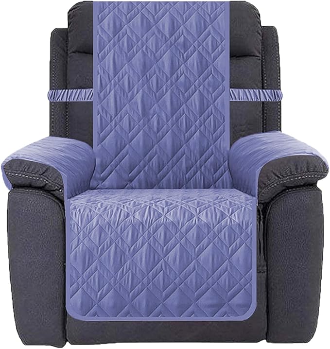 Ameritex Waterproof Nonslip Recliner Cover Stay in Place, Dog Chair Cover Furniture Protector, Ideal Recliner Slipcovers for Pets and Kids (Violetblue, 30")