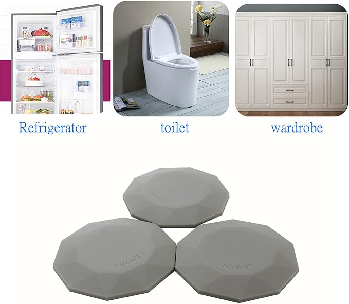 Door Stops Wall Protector 3" with Strong 3M Adhesive - Quiet and Shock Absorbent Silicone Wall Protectors from Door Knobs - Larger Door Bumper to Protect Every Wall Surface (Gray-3 pcs