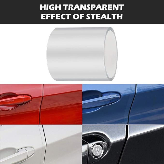 MYFAMIREA Car Door Invisible Anti-Collision Self Adhesive Seal Strip Seal Weather Strip Scratch Resistant Transparent Fit for Most Car, Protect The Car Body and Door (16.4Ft x 4In)