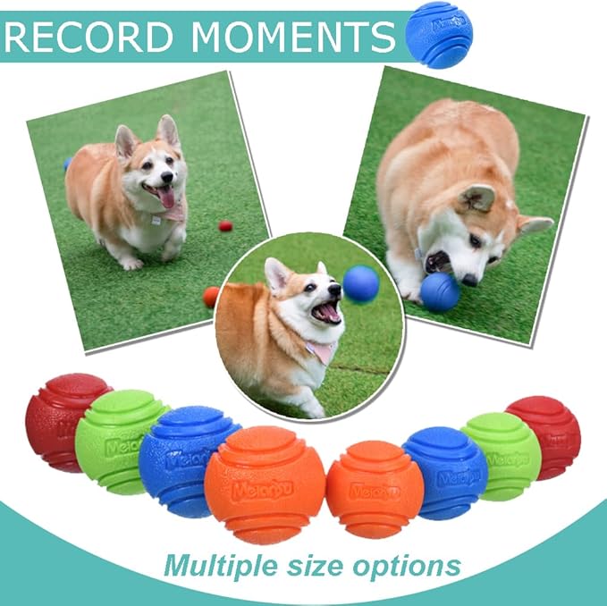 4 Pcs Rubber Balls, 2.4in/6cm in Diameter for Medium Dogs 30-60 Lbs - High Bounce, Waterproof, Chew Resistant Toy Balls Belgian Malinois Gifts (6cm)