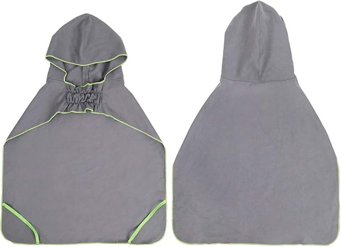 DogLemi Super Absorbent Bath Towels for Dogs Fast Drying Dog Bathrobe 100% Microfiber Washable Towel Robe with Hood for Large Medium Small Pets (Grey, S)