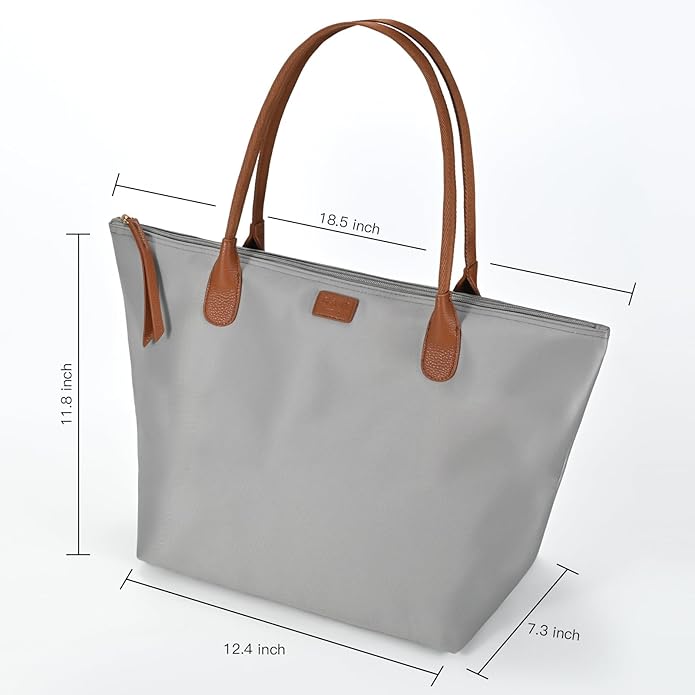 Nylon Tote Bag for Women, Large Foldable Weekend Hobo Purses for Women, Shoulder Tote Handbags with Zipper | Nylon, Large, Foldable, Weekend, Tote, with Zipper