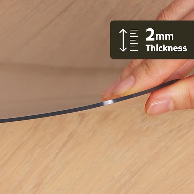 3x3ft Clear PVC Floor Mat, 2mm Thick Waterproof Protective Mat for Hard Floors, Under Refrigerator, Pet Bowls, or Appliances – Cuttable, Easy to Clean
