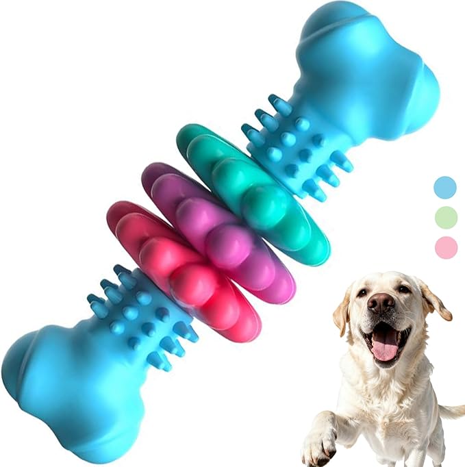 Puppy Teething Toy, Indestructible Dog Chew Toys for Aggressive Chewers, Interactive Bone Dog Toy for Small & Medium Breeds, Tough Puppy Toys to Keep Them Busy and Clean Teeth